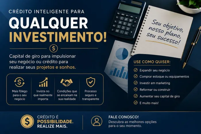 Crédito para realizar seus projetos e investimentos ?