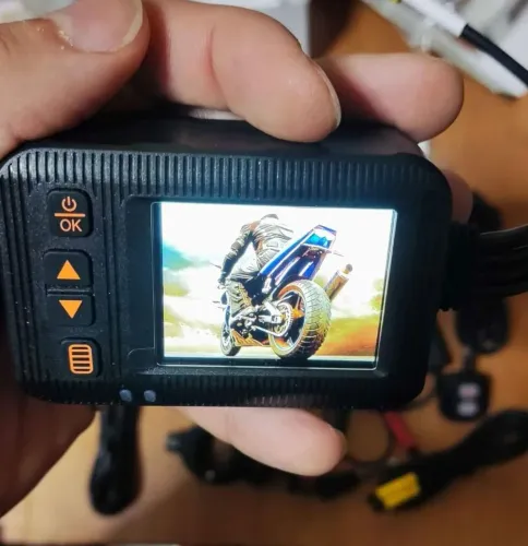 Gravador de condução moto com tela 2 câmeras 1080p a prova d'água, (novo)