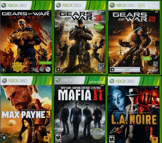 Jogos Originais Xbox 360 | Estado de Colecionador | Gears, Pax Payne, Máfia II e L.A Noire
