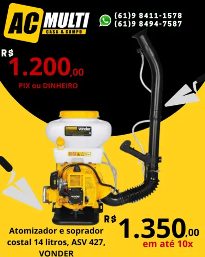 Atomizador e soprador costal 14 litros, ASV 427, VONDER