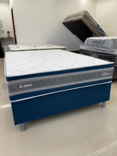 Conjunto box casal bon sono molas ensacadas palace tecido em malha fria super confortável 