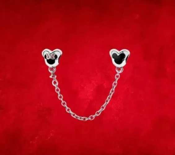 Prata 925 Trava de segurança para pulseiras Pandora Mickey e Minnie