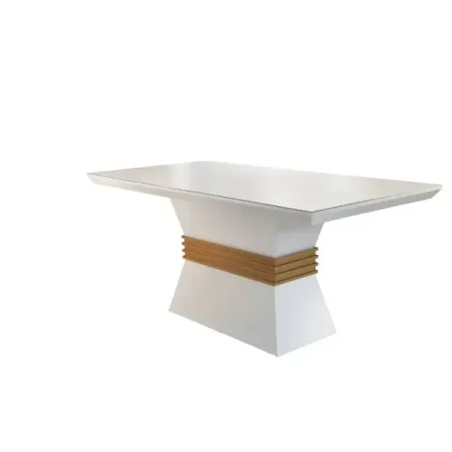 Mesa Agata 1.80m Off White.Imbuia Frete Grátis - Até 12x S/ Juros 