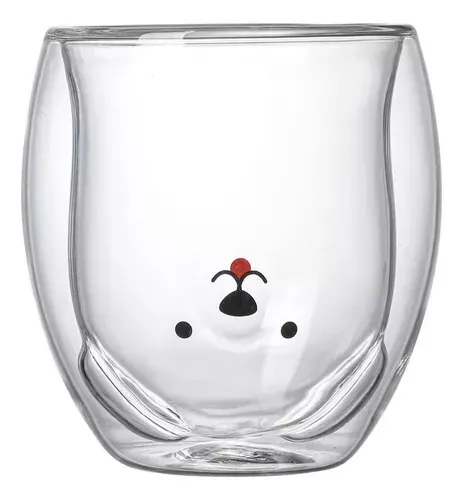 Copo De Vidro Duplo Com Formato De Cachorro 150ml