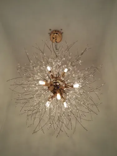 Lustre Moderno de Cristal dourado mensae com 9 Lâmpadas