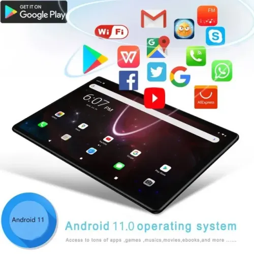 Tablet 10.1 pol. câm. duplas, Dual sim call, octa Core 4GB  ram + 64gb+case