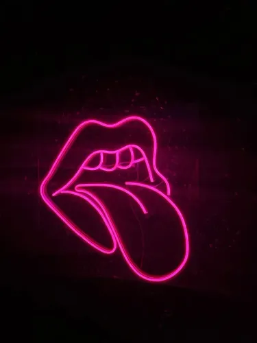 Letreiro Boca Néon led retro Rolling Stones 