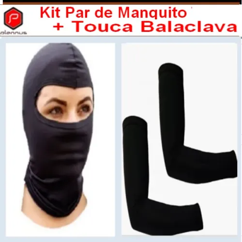 Kit ( Par de Manguitos  + Balaclava Touca Ninja ) Ciclsta Motociclista Bike Bicicleta z870