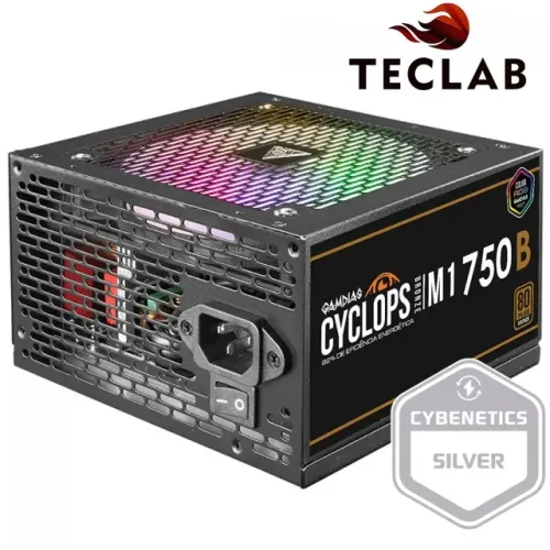 Fonte ATX 750W PFC Ativo 80 Plus Bronze Gamdias Cyclops M1-750B Led RGB - WZetta