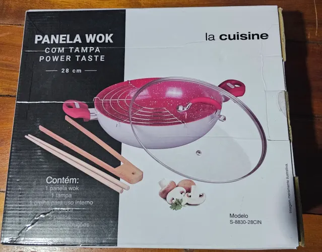 Panela Wok La Cuisine 28cm Com Tampa - Power Taste La Cuisine