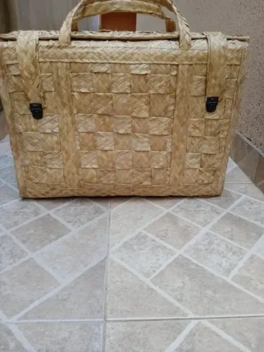 Bolsa para piquenique de palha