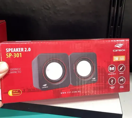 Caixa De Som Speaker 2.0 3w Sp-301bk Preta C3 Tech Loja Coimbra Computadores Entregamos