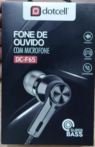 Fone De Ouvido Dotcell DC-F65 com Microfone (nas cores Preto,Dourado,Cinza e Vermelho)