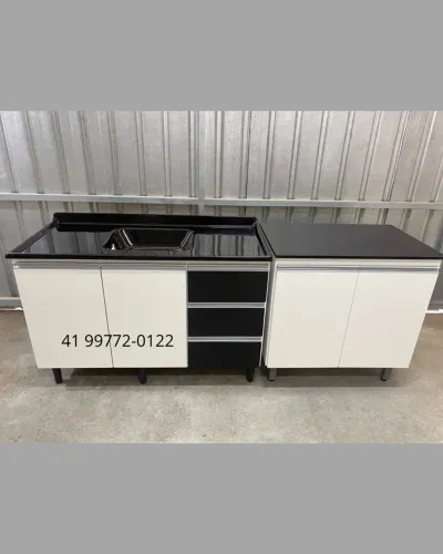 Armário de Cozinha com Pia e Balcão