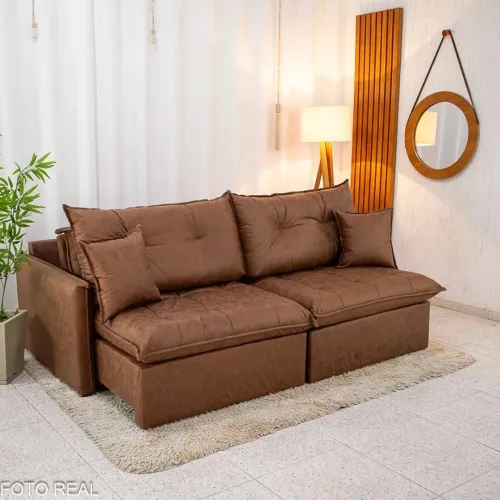 Sofá Confortável 3 Lugares retrátil reclinável com molas ensacadas!! L9m