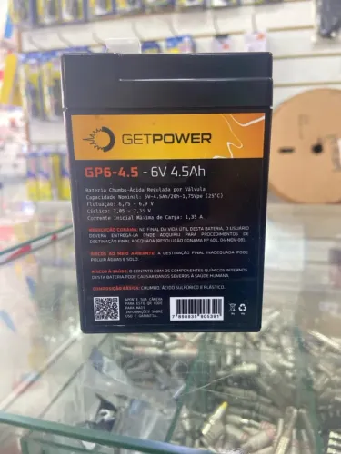 Bateria 6V 4.5Ah GETPOWER GP6-4.5