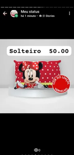 Lençol solteiro com elástico e 1 fronhas personagem