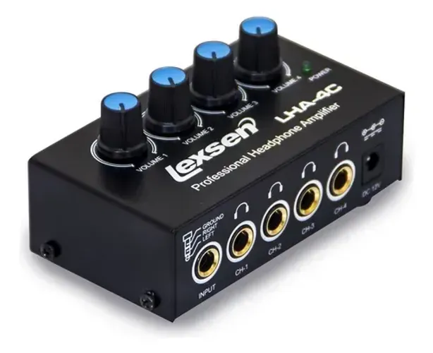 Amplificador De Fone De Ouvido Lexsen 4 Canais Lha4c Preto