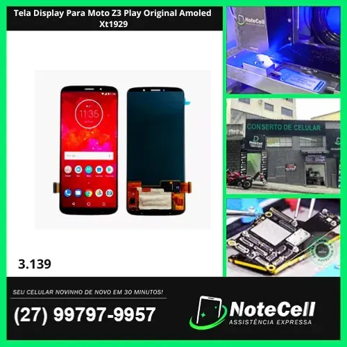 Tela Display Para Moto Z3 Play Original Amoled Xt1929- Instalação Expressa Em 30 Minutos!