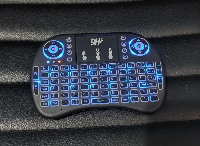 Mini Teclado Controle Sem Fio Para Smart Tv Tv Box Pc - Iluminado