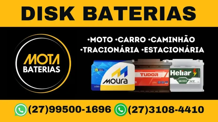 Baterias Moura, Tudor e Heliar verificar amperagem e marca a vista 