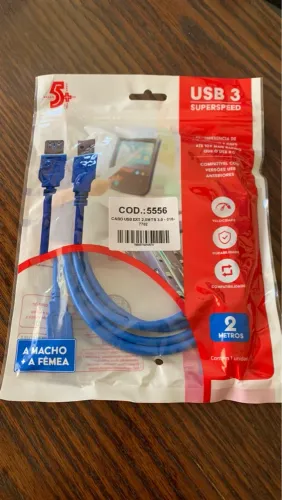 Cabo USB Extensor 3.0 Macho x Fêmea 2 Metros