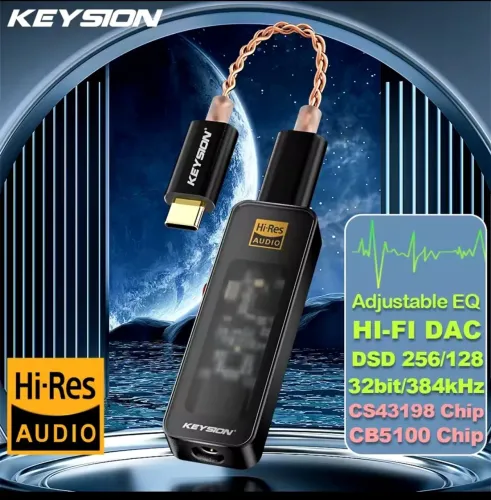 Adaptador Keysion para Fones de Ouvido DAC Amplificador alternativa ao Fiio Moondrop