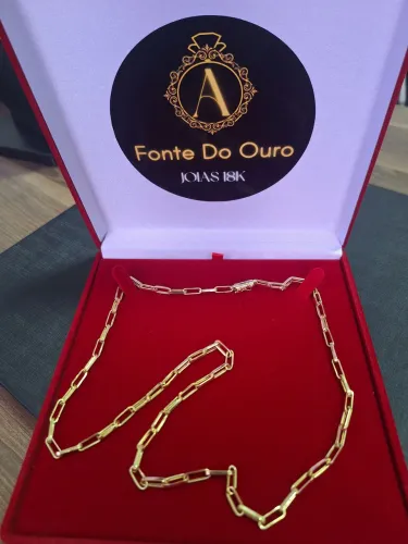 Corrente de ouro baguete