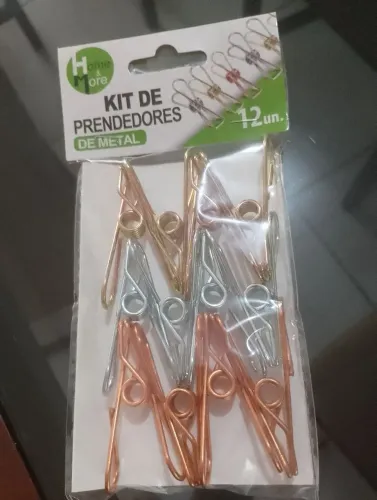 Prendedor de roupas metálico 12 unidades