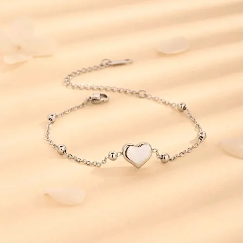 Pulseira Minimalista Coração e Bolinhas