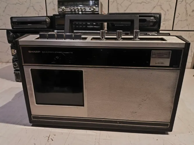 Antigo stereo cassette recorder Sharp RS-432x para reparo colecionadores