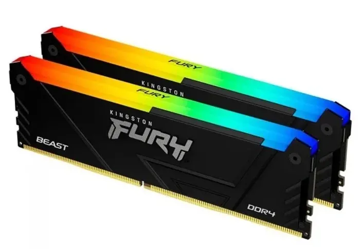 Memória RAM Kingston Fury Beast, RGB, 2x8GB, 3200MHz, DDR4, CL16, Preto