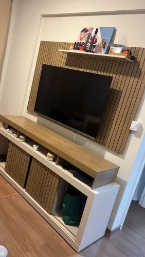Rack Com Painel Para TV até 65 Polegadas Life Marrom Caemmun<br>