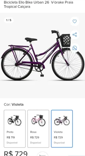 Bicicleta urbana sem marcha 540,00