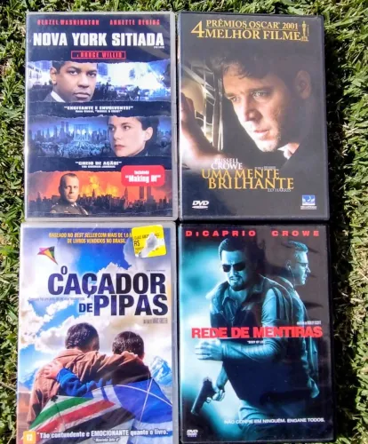 Lote DVD 3 - Nova York sitiada, mente brilhante, rede de mentiras, caçador de pipas