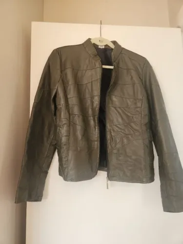 Jaqueta de couro original (nova) verde militar tamanho M