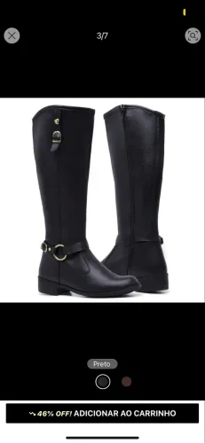 vendo bota preta cano longo
