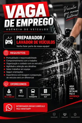 ? VAGA DE EMPREGO - AGÊNCIA DE VEÍCULOS