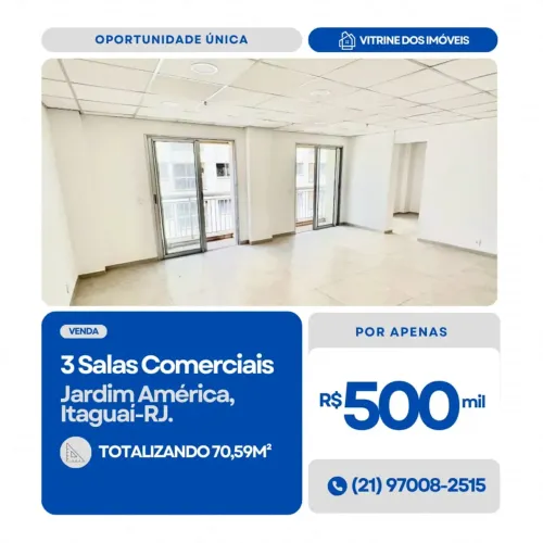 #VENDO 3 Salas Comerciais no Fusion, Jardim América, Itaguaí-RJ.
