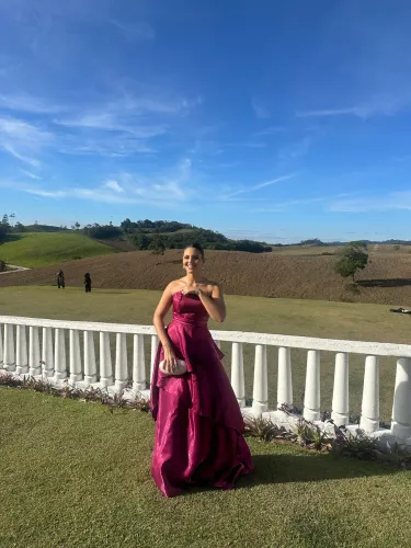 VESTIDO FESTA MÁRCIA AZEVEDO FÚCSIA PINK ROSA