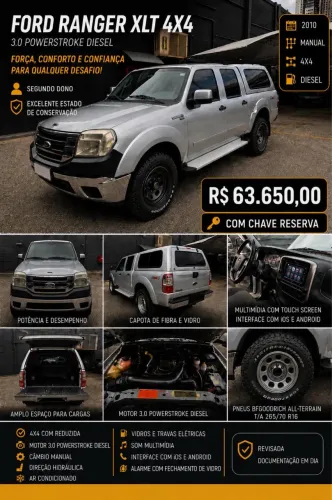 Ford Ranger XLT 3.0 PSE 163cv 4X4 CD TB Dies. 2010