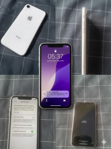 iPhone XR Branco 128GB - Bateria 100% (Impecável)