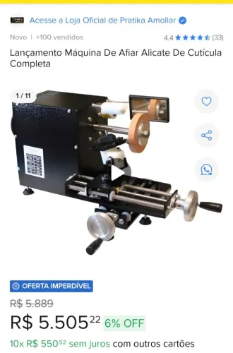 Máquina de Amolar Alicates de Cutículas