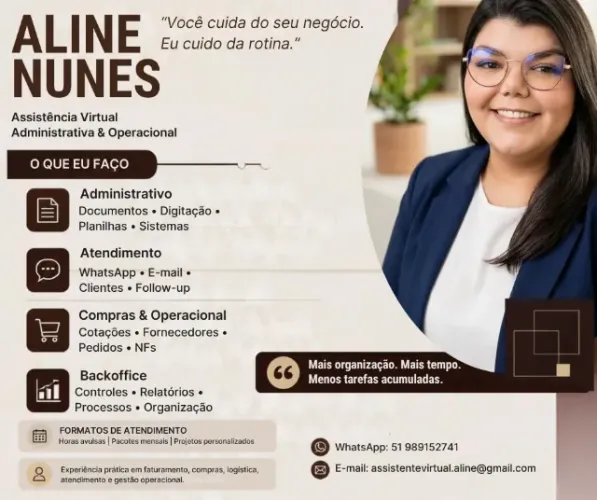 Assistente Virtual - Atendimento, Compras e Administrativo