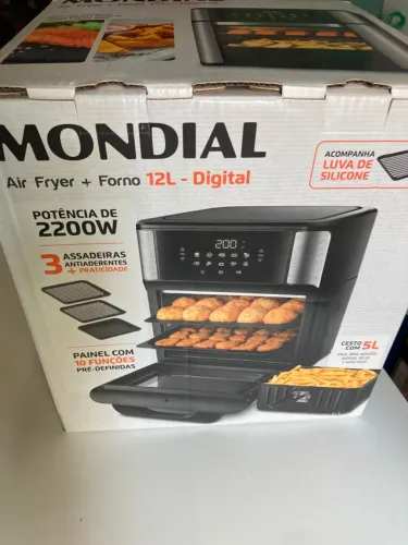 Air Fryer Mondial AFON-12L Preto e inox