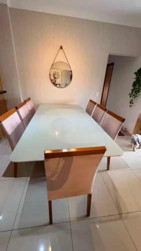 MESA DE JANTAR 8 LUGARES C/ CADEIRAS, PARCELA EM 10 X NO CARTÃO.