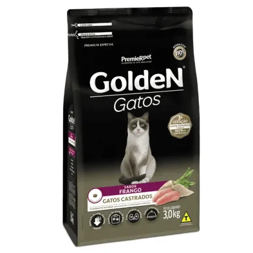 Golden Fórmula Gatos Castrados Frango 3Kg