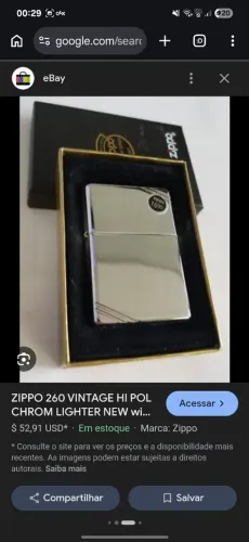 Isqueiro zippo modelo raro