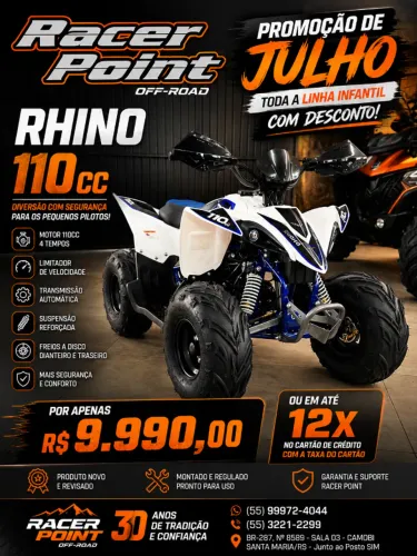 Mini Quadriciclo Infantil 110cc 4 tempos com partida elétrica novo 