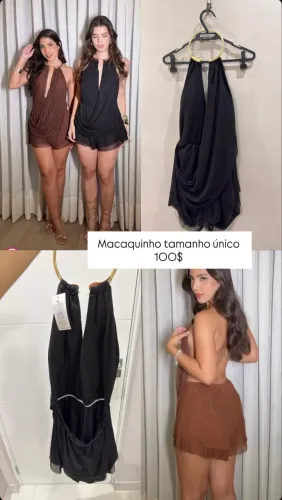 Macaquinho curto costas nuas com decote